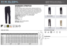 Pantalon de travail unisexe multi-saison, coupe droite, stretch en coton et élasthanne 6 poches - WORKER STRETCH PAYPER