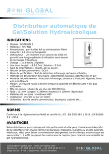 Distroni 1T – Distributeur automatique gel