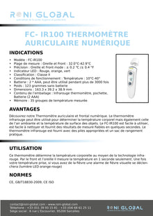 FC- IR100 Thermomètre auriculaire numérique