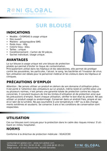sur blouse SMS 40 grammes (50 pièces)