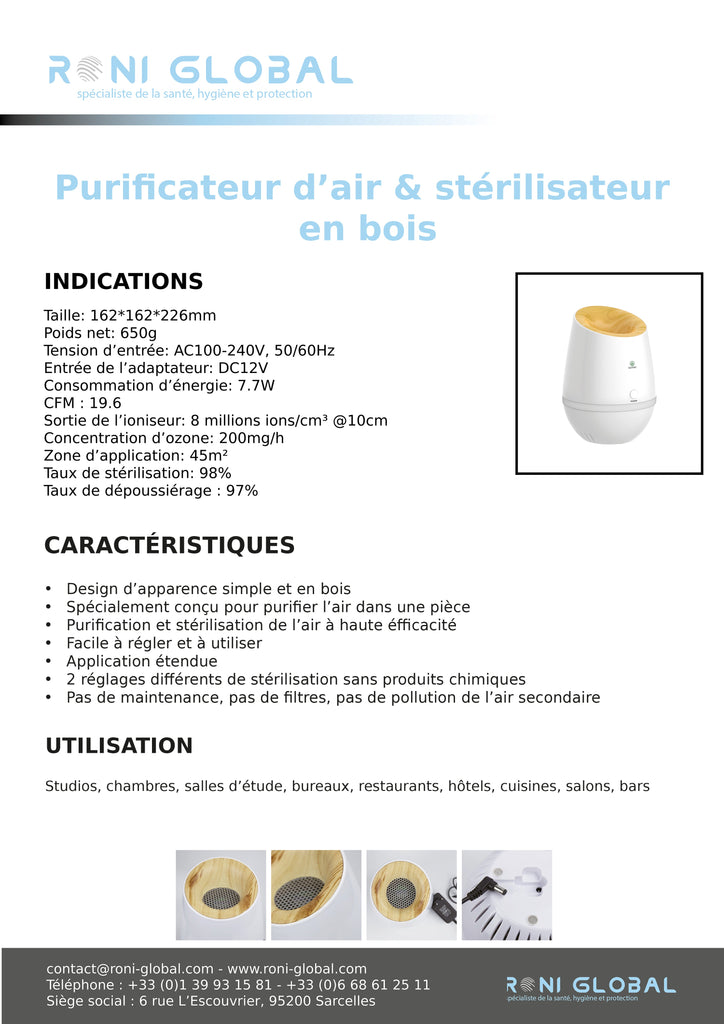 Purificateur d'air BOIS M200CB