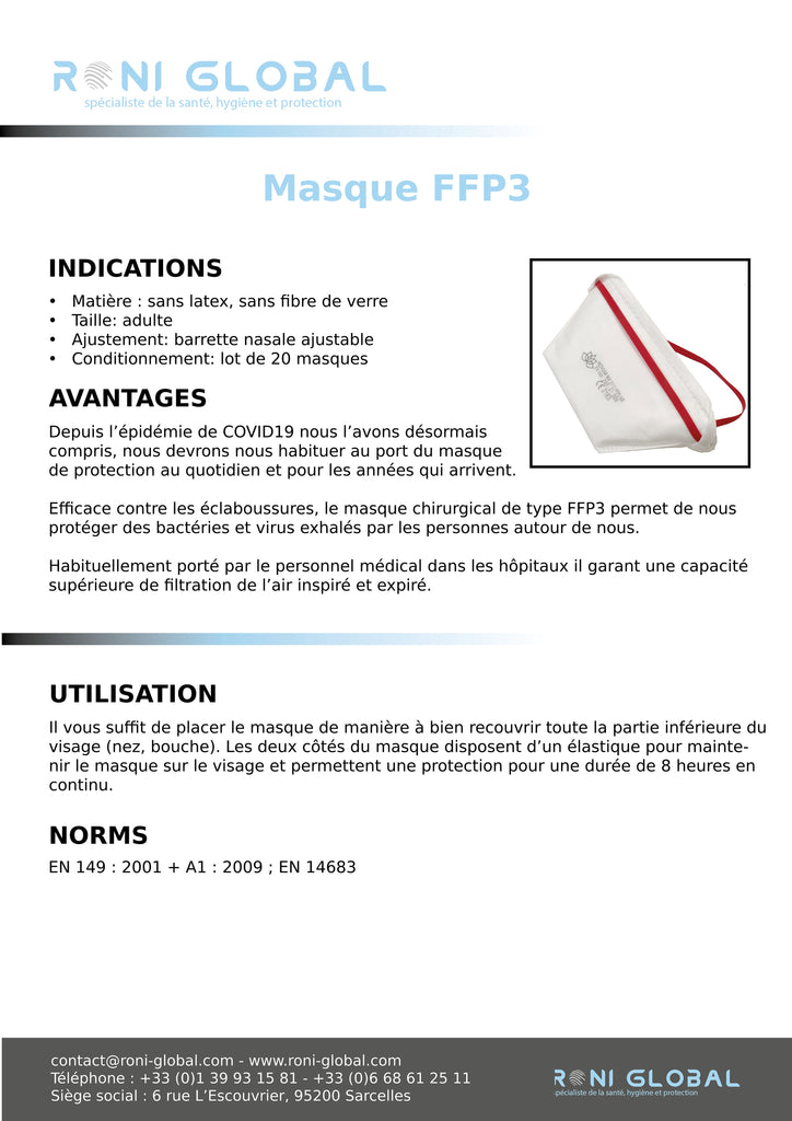 Masques FFP3 (20 pièces)