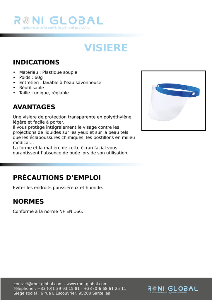 Safeface Visières anti projection