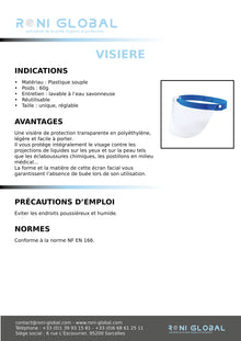 Safeface Visières anti projection