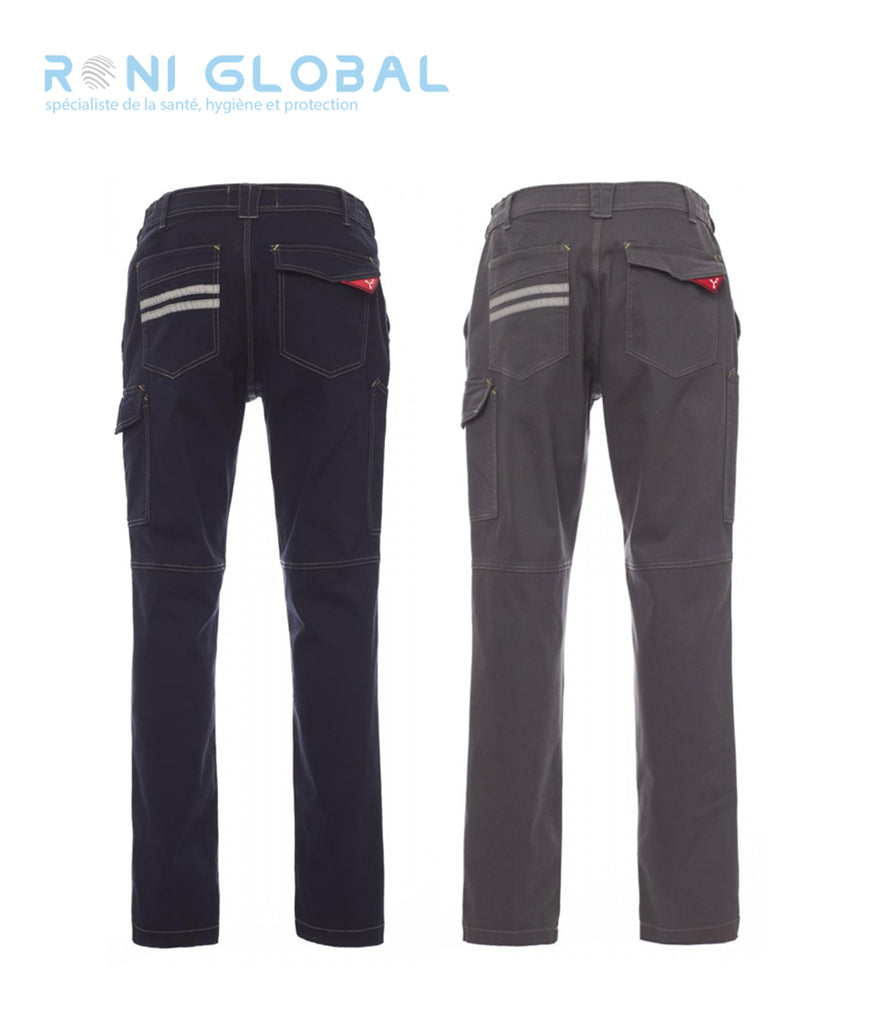 Pantalon de travail unisexe multi-saison, coupe droite, stretch en coton et élasthanne 6 poches - WORKER STRETCH PAYPER