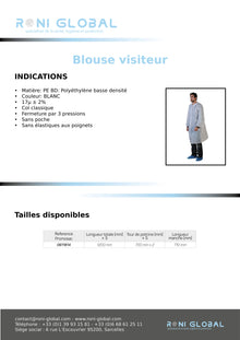 Blouse visiteur 0611814 (100 pièces)